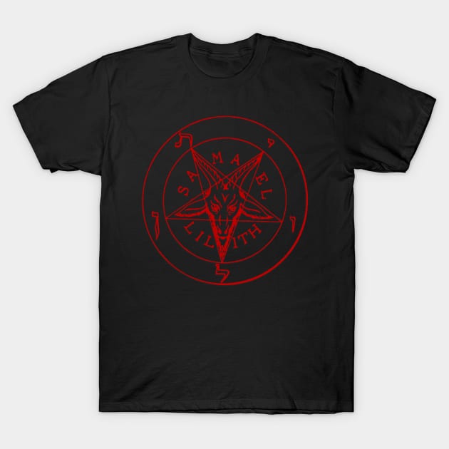 Sigil of Baphomet Clothing | Red on Black Mass | Satanic T-Shirt by WearSatan